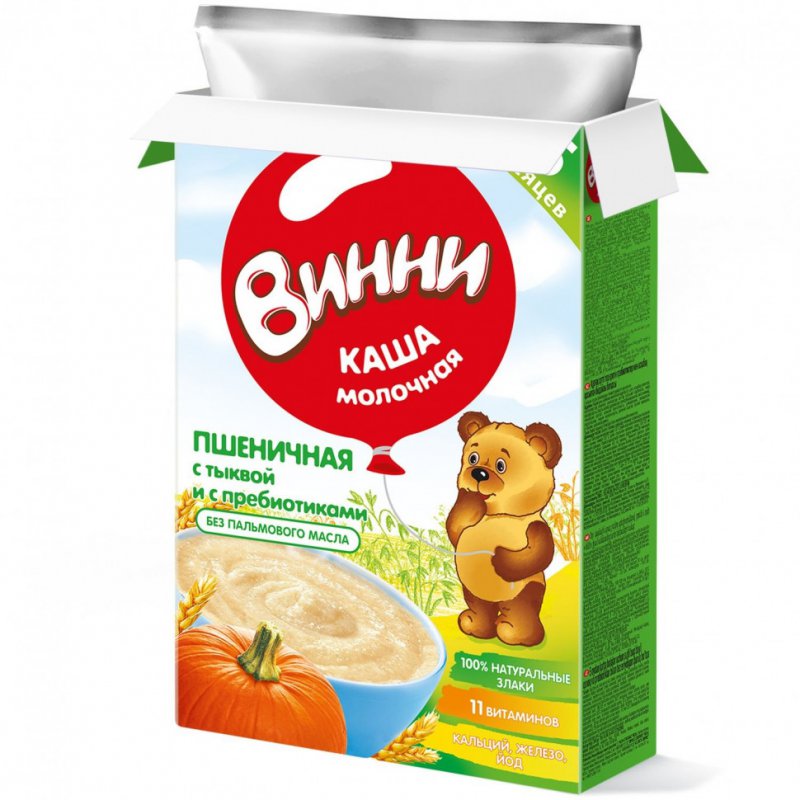КАША МОЛ "ВИННИ" ПШЕНИЧНАЯ С ТЫКВОЙ (5мес+) 200г